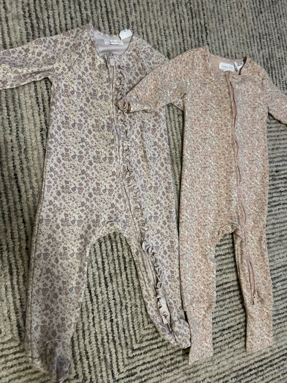 Jamie Kay Set of 2 3-6 month Sleeper Romper Pajama Jumper Organic Cotton